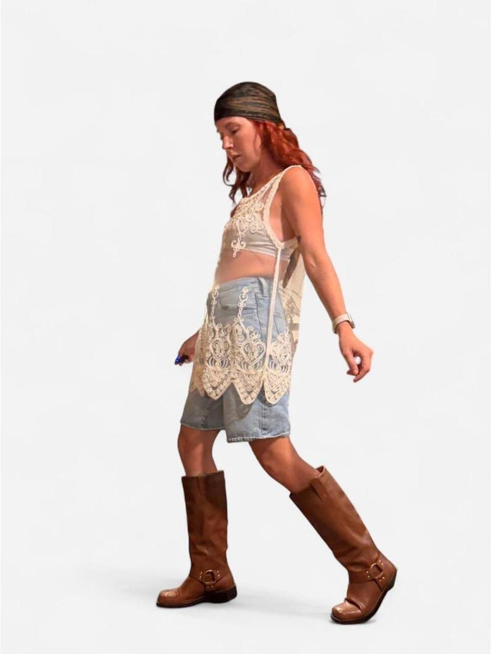 Lace top. V versatile. Good transition into fall